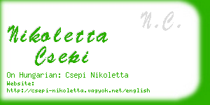 nikoletta csepi business card